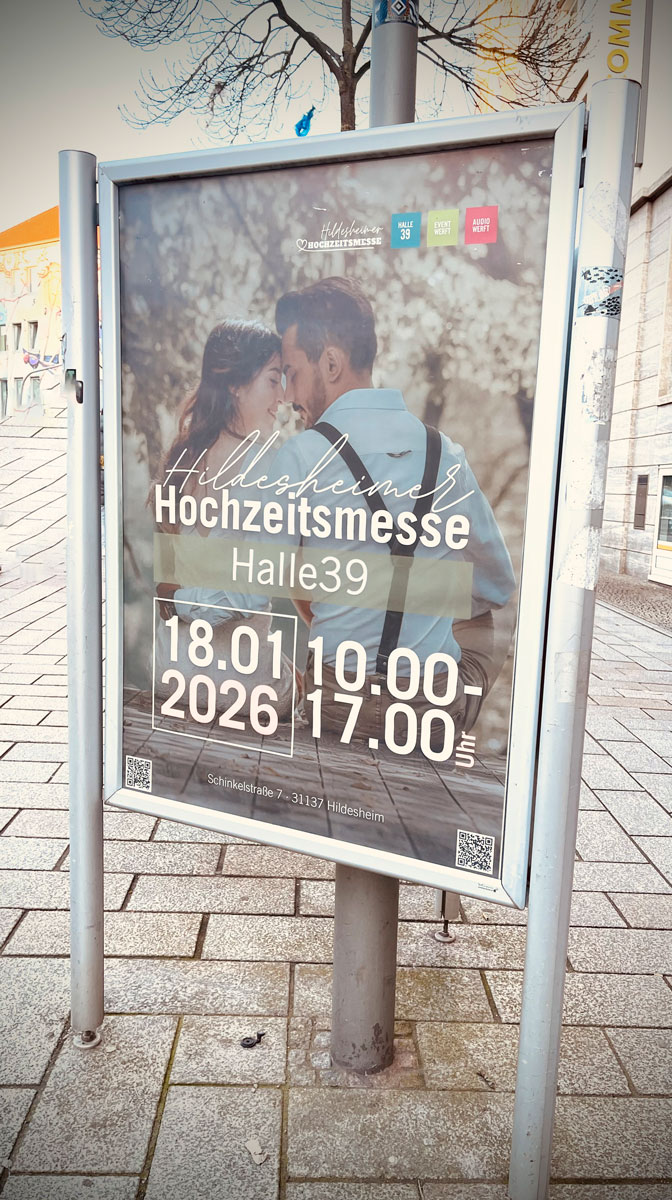 Ankündigung Hochzeitsmesse in Hildesheim 18.1.2026